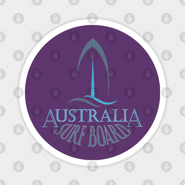 Australia surf board Magnet by TeeText